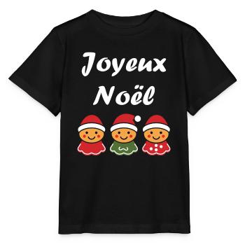 Joyeux noel pain d'épice - T-shirt bio MINI CREATOR Stanley/Stella Enfant - noir - Devant - Mikhail (115cm)