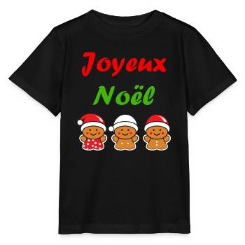 Joyeux noel pain d'épice - T-shirt bio MINI CREATOR Stanley/Stella Enfant - noir - Devant - Mikhail (115cm)