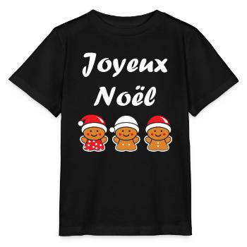 Joyeux noel pain d'épice - T-shirt bio MINI CREATOR Stanley/Stella Enfant - noir - Devant - Mikhail (115cm)