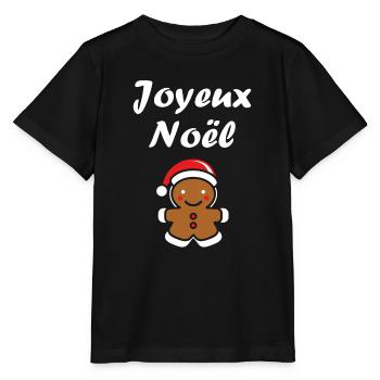 Joyeux noel pain d'épice - T-shirt bio MINI CREATOR Stanley/Stella Enfant - noir - Devant - Mikhail (115cm)