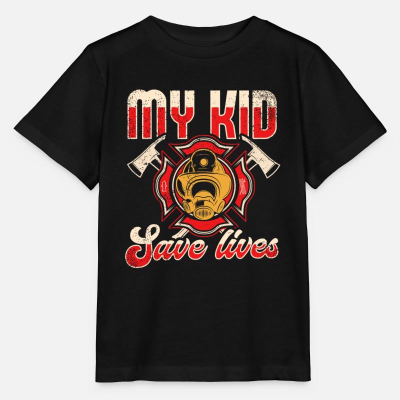 Mère pompier Mère pompier - T-shirt bio MINI CREATOR Stanley/Stella Enfant - noir