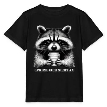 Grumpy Raccoon - Stanley/Stella MINI CREATOR Kids’ T-Shirt - black - Front - Mikhail (115cm)
