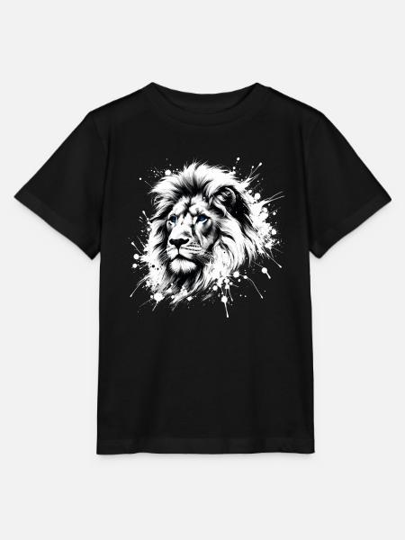 Löwenkopf mit blauen Augen - Liebhaber Löwen - Stanley/Stella Kinder T-Shirt MINI CREATOR - Schwarz