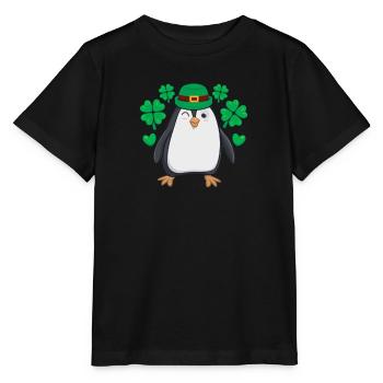 Pingouin irlandais Leprechaun Animal oiseau mignon - T-shirt bio MINI CREATOR Stanley/Stella Enfant - noir - Devant - Mikhail (115cm)