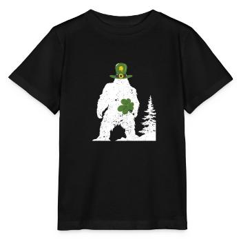 Irlandais Bigfoot Sasquatch Shamrock Drôle - T-shirt bio MINI CREATOR Stanley/Stella Enfant - noir - Devant - Mikhail (115cm)