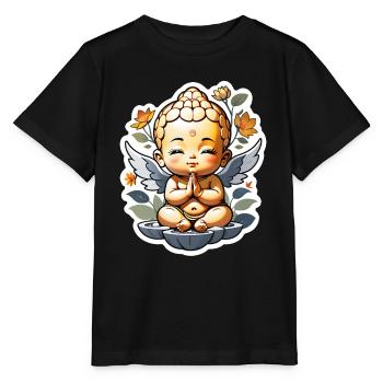 bébé Bouddha - meditation yoga relaxation - T-shirt bio MINI CREATOR Stanley/Stella Enfant - noir - Devant - Mikhail (115cm)