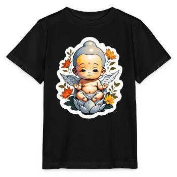 bébé Bouddha - meditation yoga relaxation - T-shirt bio MINI CREATOR Stanley/Stella Enfant - noir - Devant - Mikhail (115cm)