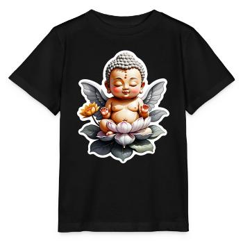 bébé Bouddha - meditation yoga relaxation - T-shirt bio MINI CREATOR Stanley/Stella Enfant - noir - Devant - Mikhail (115cm)