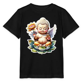 bébé Bouddha - meditation yoga relaxation - T-shirt bio MINI CREATOR Stanley/Stella Enfant - noir - Devant - Mikhail (115cm)