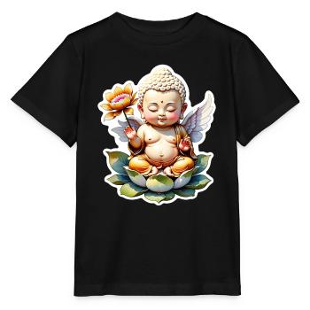 bébé Bouddha - meditation yoga relaxation - T-shirt bio MINI CREATOR Stanley/Stella Enfant - noir - Devant - Mikhail (115cm)