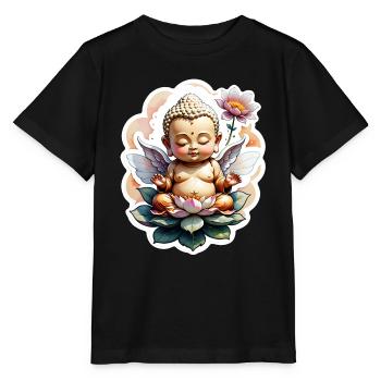 bébé Bouddha - meditation yoga relaxation - T-shirt bio MINI CREATOR Stanley/Stella Enfant - noir - Devant - Mikhail (115cm)