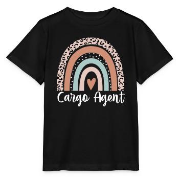 Agent de fret Léopard arc-en-ciel Agent de fret drôle - T-shirt bio MINI CREATOR Stanley/Stella Enfant - noir - Devant - Mikhail (115cm)