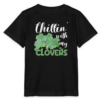 Chillin avec mes trèfles drôle irlandais - T-shirt bio MINI CREATOR Stanley/Stella Enfant - noir - Devant - Mikhail (115cm)