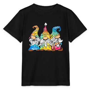 Three Hippie Gnomes Groovy Bandage Dye Gnomies - Stanley/Stella MINI CREATOR Kids’ T-Shirt - black - Front - Mikhail (115cm)