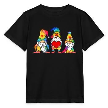 Three Hippie Gnomes Groovy Bandage Dye Gnomies - Stanley/Stella MINI CREATOR Kids’ T-Shirt - black - Front - Mikhail (115cm)
