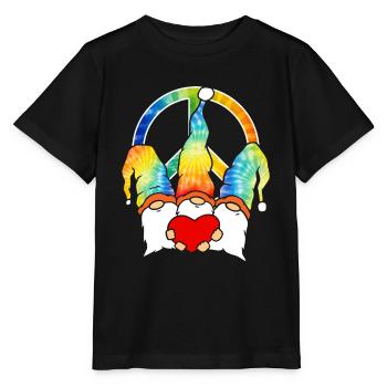 Three Hippie Gnomes Groovy Bandage Dye Gnomies - Stanley/Stella MINI CREATOR Kids’ T-Shirt - black - Front - Mikhail (115cm)