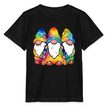 Three Hippie Gnomes Groovy Bandage Dye Gnomies - Stanley/Stella MINI CREATOR Kids’ T-Shirt - black - Front - Mikhail (115cm)