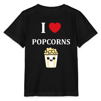 i love popcorn - T-shirt bio MINI CREATOR Stanley/Stella Enfant - noir - Devant - Mikhail (115cm)