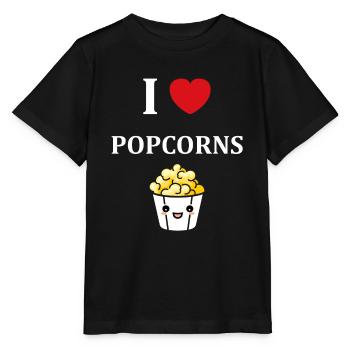 i love popcorn - T-shirt bio MINI CREATOR Stanley/Stella Enfant - noir - Devant - Mikhail (115cm)