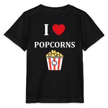 i love popcorn - T-shirt bio MINI CREATOR Stanley/Stella Enfant - noir - Devant - Mikhail (115cm)