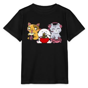 Chat Boba Thé Bubble Tea Gaming Gamer Ramen Anime - T-shirt bio MINI CREATOR Stanley/Stella Enfant - noir - Devant - Mikhail (115cm)
