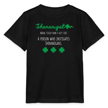 Shenanigator Lustiges irisches Kleeblatt - Stanley/Stella Kinder T-Shirt MINI CREATOR  - Schwarz - Vorne - Mikhail (115cm)