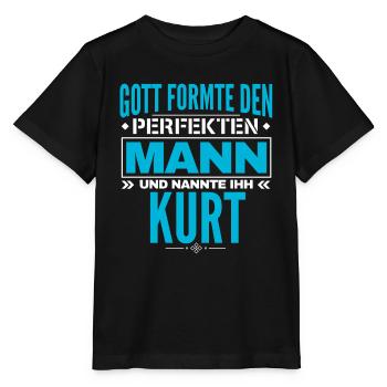 Kurt Name Design - Stanley/Stella Kinder T-Shirt MINI CREATOR  - Schwarz - Vorne - Mikhail (115cm)