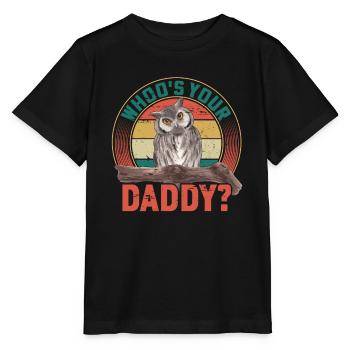 C’est qui ton papa ? Oiseau nocturne Oiseau de nuit - T-shirt bio MINI CREATOR Stanley/Stella Enfant - noir - Devant - Mikhail (115cm)
