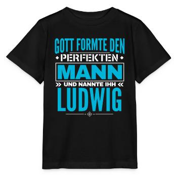 Ludwig Name Design - Stanley/Stella Kinder T-Shirt MINI CREATOR  - Schwarz - Vorne - Mikhail (115cm)