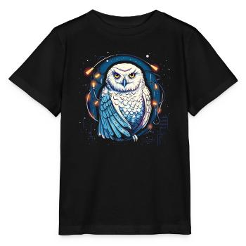Harfang des neiges Noël ornement, aime les hiboux - T-shirt bio MINI CREATOR Stanley/Stella Enfant - noir - Devant - Mikhail (115cm)