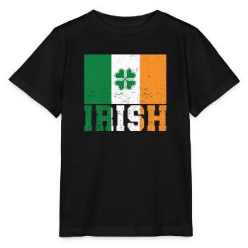 Patriotische irische Flagge Irland Kleeblatt - Stanley/Stella Kinder T-Shirt MINI CREATOR  - Schwarz - Vorne - Mikhail (115cm)