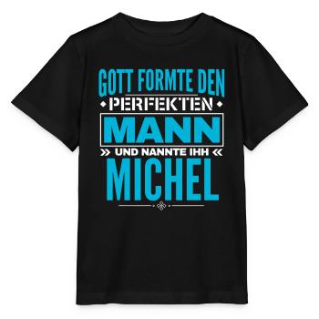 Michel Name Design - Stanley/Stella Kinder T-Shirt MINI CREATOR  - Schwarz - Vorne - Mikhail (115cm)
