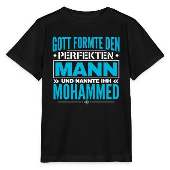 Mohammed Name Design - Stanley/Stella Kinder T-Shirt MINI CREATOR  - Schwarz - Vorne - Mikhail (115cm)