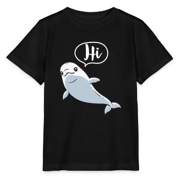 Weißwal Beluga Wal - Stanley/Stella Kinder T-Shirt MINI CREATOR  - Schwarz - Vorne - Mikhail (115cm)