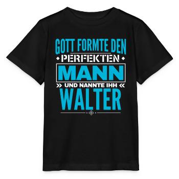 Walter Name Design - Stanley/Stella Kinder T-Shirt MINI CREATOR  - Schwarz - Vorne - Mikhail (115cm)