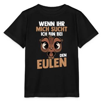 Eulen - Stanley/Stella Kinder T-Shirt MINI CREATOR  - Schwarz - Vorne - Mikhail (115cm)