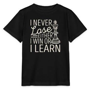 Je ne perds jamais, soit je gagne, soit je gagne - T-shirt bio MINI CREATOR Stanley/Stella Enfant - noir - Devant - Mikhail (115cm)
