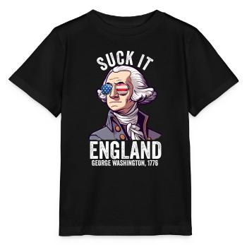 Suck It Angleterre Drôle 4 Juillet George - T-shirt bio MINI CREATOR Stanley/Stella Enfant - noir - Devant - Mikhail (115cm)