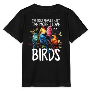 Drôles d’oiseaux Ornithologie Observation des oiseaux - T-shirt bio MINI CREATOR Stanley/Stella Enfant - noir - Devant - Mikhail (115cm)