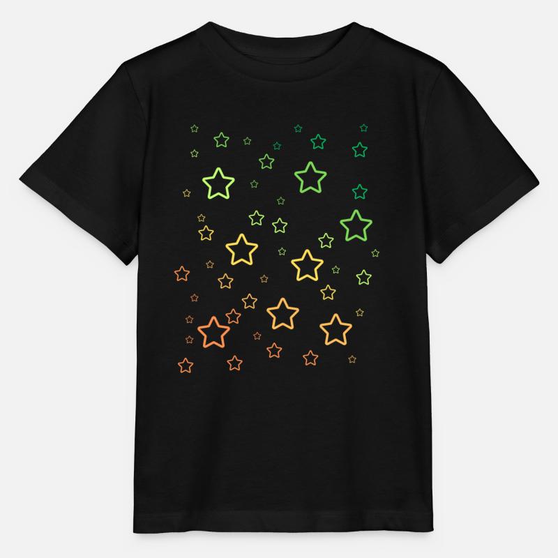 Regenbogen-Sterne - Stanley/Stella Kinder T-Shirt MINI CREATOR - Schwarz
