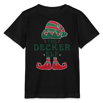 Decker Elf Personalisierter Name Weihnachtsfamilie - Stanley/Stella Kinder T-Shirt MINI CREATOR  - Schwarz - Vorne - Mikhail (115cm)