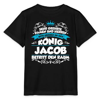 Jacob Name Design - Stanley/Stella Kinder T-Shirt MINI CREATOR  - Schwarz - Vorne - Mikhail (115cm)