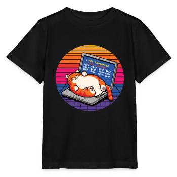 Ich bin Programmierer, fette schlafende Katze - Stanley/Stella Kinder T-Shirt MINI CREATOR  - Schwarz - Vorne - Mikhail (115cm)