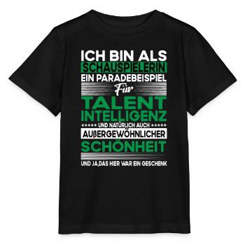 Schauspielerin Bescheiden - Lustiger Spruch - Stanley/Stella Kinder T-Shirt MINI CREATOR  - Schwarz - Vorne - Mikhail (115cm)