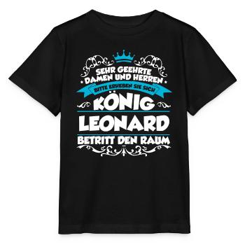 Leonard Name Design - Stanley/Stella Kinder T-Shirt MINI CREATOR  - Schwarz - Vorne - Mikhail (115cm)