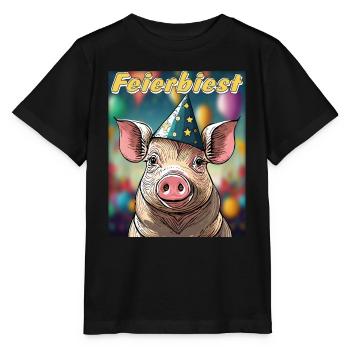 PIG CELEBRATION BEAST - Stanley/Stella MINI CREATOR Kids’ T-Shirt - black - Front - Mikhail (115cm)