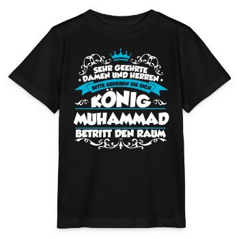 Muhammad Name Design - Stanley/Stella Kinder T-Shirt MINI CREATOR  - Schwarz - Vorne - Mikhail (115cm)