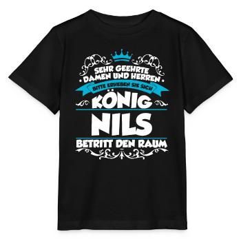 Nils Name Design - Stanley/Stella Kinder T-Shirt MINI CREATOR  - Schwarz - Vorne - Mikhail (115cm)