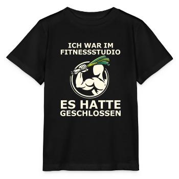 Ich war im Fitnessstudio Es hatte Geschlossen - Stanley/Stella Kinder T-Shirt MINI CREATOR  - Schwarz - Vorne - Mikhail (115cm)