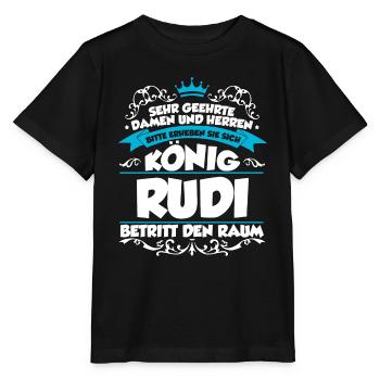 Rudi Name Design - Stanley/Stella Kinder T-Shirt MINI CREATOR  - Schwarz - Vorne - Mikhail (115cm)